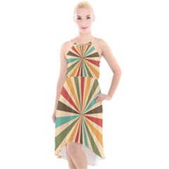 Vintage Abstract Background High-low Halter Chiffon Dress  by artworkshop
