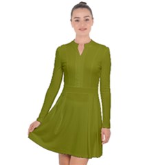 Color Olive Long Sleeve Panel Dress by Kultjers