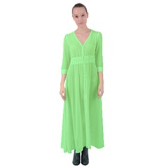 Color Pale Green Button Up Maxi Dress by Kultjers