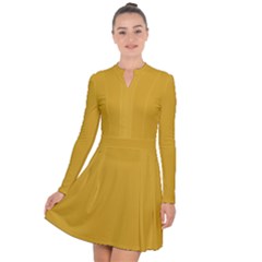 Color Goldenrod Long Sleeve Panel Dress by Kultjers