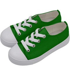 Color Forest Green Kids  Low Top Canvas Sneakers by Kultjers