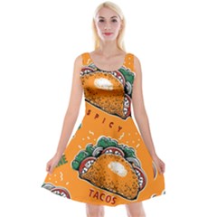 Seamless Pattern With Taco Reversible Velvet Sleeveless Dress by Pakemis