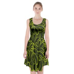 Green-abstract-stippled-repetitive-fashion-seamless-pattern Racerback Midi Dress by Pakemis