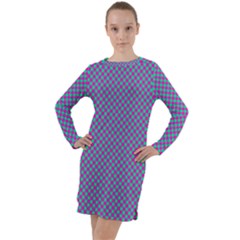 Pattern Long Sleeve Hoodie Dress by gasi