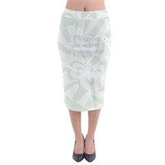 Blue Zendoodle Midi Pencil Skirt