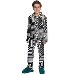 Black And White Kids  Long Sleeve Velvet Pajamas Set by gasi