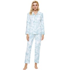 Blue 2 Zendoodle Womens  Long Sleeve Velvet Pocket Pajamas Set by Mazipoodles