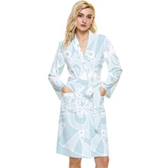 Blue 2 Zendoodle Long Sleeve Velour Robe by Mazipoodles