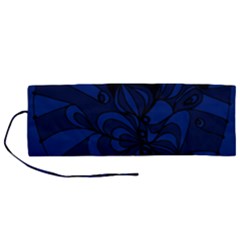 Blue 3 Zendoodle Roll Up Canvas Pencil Holder (m) by Mazipoodles