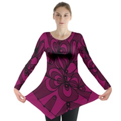 Aubergine Zendoodle Long Sleeve Tunic  by Mazipoodles