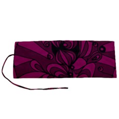 Aubergine Zendoodle Roll Up Canvas Pencil Holder (s) by Mazipoodles