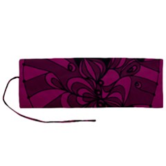 Aubergine Zendoodle Roll Up Canvas Pencil Holder (m) by Mazipoodles