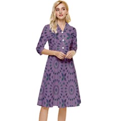 Kaleidoscope Scottish Violet Classy Knee Length Dress by Mazipoodles