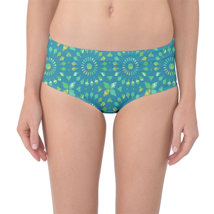 Kaleidoscope Jericho Jade Mid-Waist Bikini Bottoms