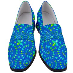 Kaleidoscope Blue Women s Chunky Heel Loafers by Mazipoodles