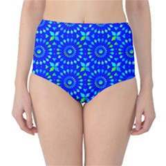 Kaleidoscope Royal Blue Classic High-waist Bikini Bottoms by Mazipoodles