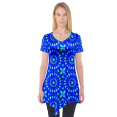 Kaleidoscope Royal Blue Short Sleeve Tunic  by Mazipoodles