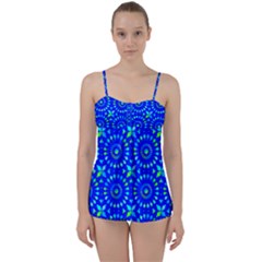 Kaleidoscope Royal Blue Babydoll Tankini Set by Mazipoodles