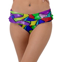 Colorful Abstract Art Frill Bikini Bottom