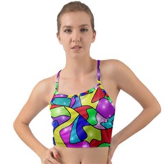 Colorful Abstract Art Mini Tank Bikini Top by gasi