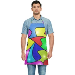 Colorful Abstract Art Kitchen Apron by gasi