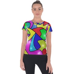 Colorful Abstract Art Short Sleeve Sports Top  by gasi