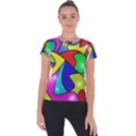 Colorful abstract art Short Sleeve Sports Top  View1