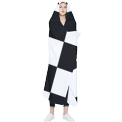 Grid-domino-bank-and-black Wearable Blanket by BangZart