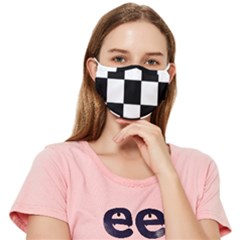 Grid-domino-bank-and-black Fitted Cloth Face Mask (adult) by BangZart