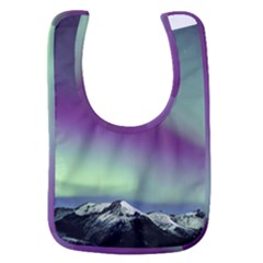 Aurora Stars Sky Mountains Snow Aurora Borealis Baby Bib by Uceng