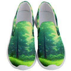 Anime Forrest Nature Fantasy Sunset Trees Woods Men s Lightweight Slip Ons by Uceng