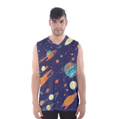 Space Galaxy Planet Universe Stars Night Fantasy Men s Basketball Tank Top by Uceng