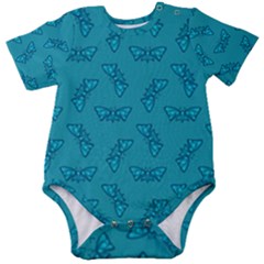 Butterfly Art Pattern Design Background Frame Baby Short Sleeve Onesie Bodysuit by Uceng