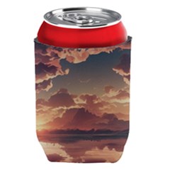 Sunset River Sky Clouds Nature Nostalgic Mountain Can Holder by Uceng