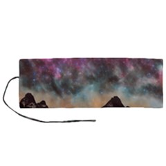 Mountain Space Galaxy Stars Universe Astronomy Roll Up Canvas Pencil Holder (m) by Uceng