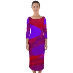 Background Pattern Purple Texture Design Wallpaper Quarter Sleeve Midi Bodycon Dress by Uceng