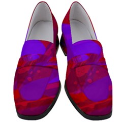 Background Pattern Purple Texture Design Wallpaper Women s Chunky Heel Loafers