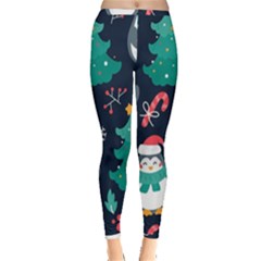 Colorful Funny Christmas Pattern Inside Out Leggings by Uceng