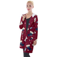 Flat Design Christmas Pattern Collection Art Hooded Pocket Cardigan by Uceng