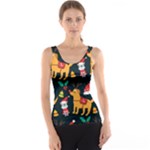 Funny Christmas Pattern Background Tank Top