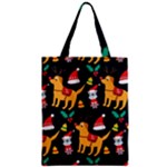 Funny Christmas Pattern Background Zipper Classic Tote Bag