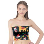 Funny Christmas Pattern Background Tube Top