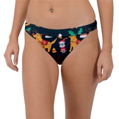 Funny Christmas Pattern Background Band Bikini Bottom by Uceng