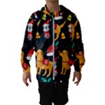 Funny Christmas Pattern Background Kids  Hooded Windbreaker