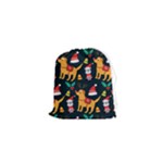 Funny Christmas Pattern Background Drawstring Pouch (XS)