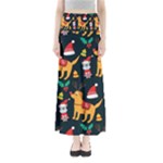 Funny Christmas Pattern Background Full Length Maxi Skirt