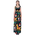 Funny Christmas Pattern Background Empire Waist Maxi Dress