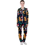 Funny Christmas Pattern Background Casual Jacket and Pants Set