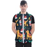 Funny Christmas Pattern Background Men s Puffer Vest