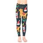 Funny Christmas Pattern Background Kids  Leggings